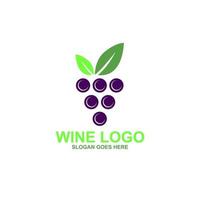 wijn fruit druiven logo sjabloon vector ontwerp