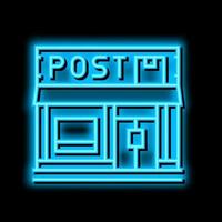 post kantoor neon gloed icoon illustratie vector