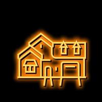 Frans land huis neon gloed icoon illustratie vector