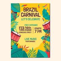 poster sjabloon voor carnaval in Brazilië vector