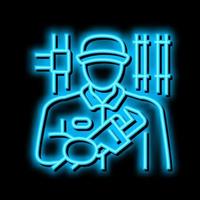 loodgieter onderhoud neon gloed icoon illustratie vector