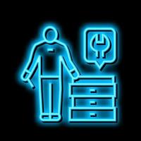 meubilair assembler neon gloed icoon illustratie vector