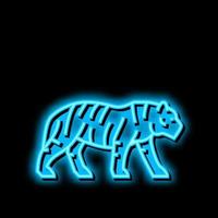 tijger dier in dierentuin neon gloed icoon illustratie vector