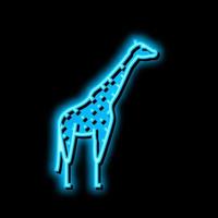 giraffe dier in dierentuin neon gloed icoon illustratie vector