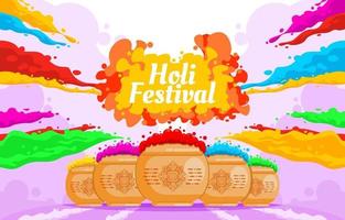 holi festival kleurrijke achtergrond vector