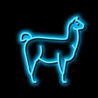 lama wild dier neon gloed icoon illustratie vector