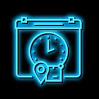 Verzending levering tijd neon gloed icoon illustratie vector
