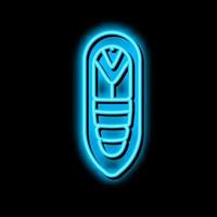 pop cocon zijderups neon gloed icoon illustratie vector