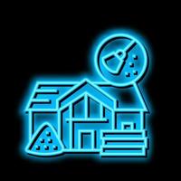 na Bouwers schoonmaak neon gloed icoon illustratie vector