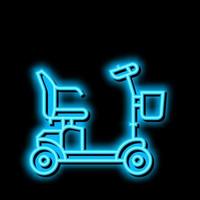 scooter medisch rit neon gloed icoon illustratie vector