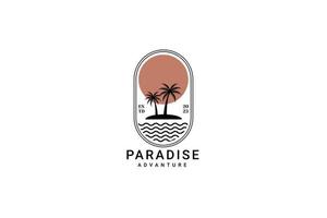 strand paradijs logo vector icoon illustratie