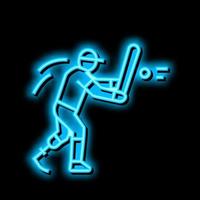 basketbal gehandicapten atleet neon gloed icoon illustratie vector