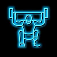 gewichtheffen gehandicapten atleet neon gloed icoon illustratie vector