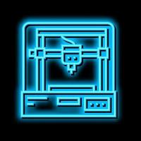 3d printer neon gloed icoon illustratie vector