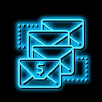 e-mail volgorde neon gloed icoon illustratie vector