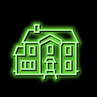 single familie huis neon gloed icoon illustratie vector