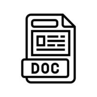 doc het dossier formaat document lijn icoon vector illustratie