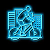 stedelijk rijden fiets neon gloed icoon illustratie vector