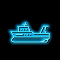 trawler boot neon gloed icoon illustratie vector