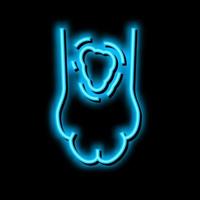 ringworm dier poot neon gloed icoon illustratie vector