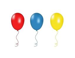 rode, blauwe en gele ballonnen geïsoleerd. vector illustratie