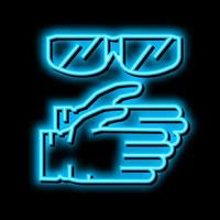 handschoenen en beschermend bril hars kunst neon gloed icoon illustratie vector