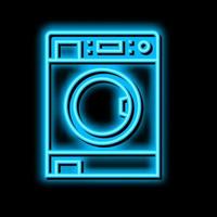 wasserij machine neon gloed icoon illustratie vector