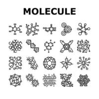 moleculair wetenschap chemie atoom pictogrammen reeks vector