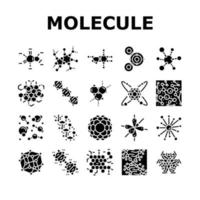 moleculair wetenschap chemie atoom pictogrammen reeks vector