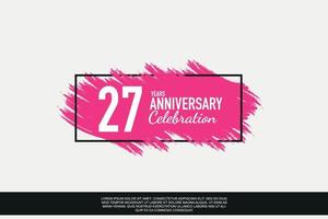 27 jaar verjaardag viering vector roze ontwerp in zwart kader Aan wit achtergrond abstract illustratie logo