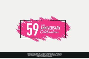 59 jaar verjaardag viering vector roze ontwerp in zwart kader Aan wit achtergrond abstract illustratie logo