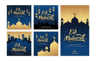 gelukkige eid mubarak-groeten vector