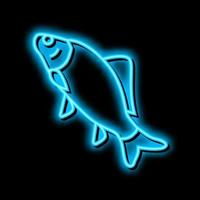 crucian karper neon gloed icoon illustratie vector