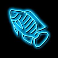 Nijl tilapia neon gloed icoon illustratie vector