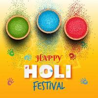 holi festival achtergrond met kleuren illustratie vector