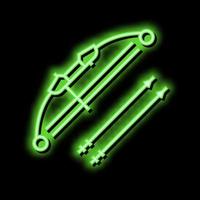 boog en pijlen neon gloed icoon illustratie vector