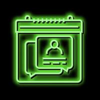 schema overleg adoptie neon gloed icoon illustratie vector