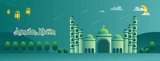 ramadan kareem banner vector