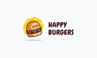 gelukkig hamburger karakter vector