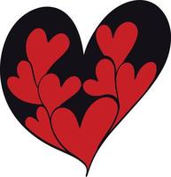 zwart hart Valentijn vector