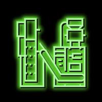 verpakking thee fabriek machine neon gloed icoon illustratie vector