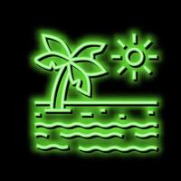tropisch strand zomer neon gloed icoon illustratie vector