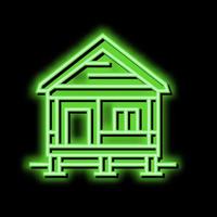 bungalow huis neon gloed icoon illustratie vector