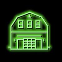 barndominium huis neon gloed icoon illustratie vector