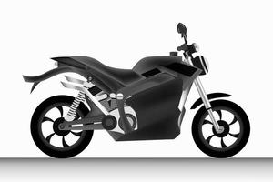 realistische zwarte motorfiets op witte achtergrond vector
