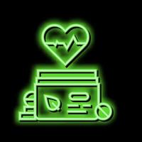 hart behandeling homeopathie pillen neon gloed icoon illustratie vector