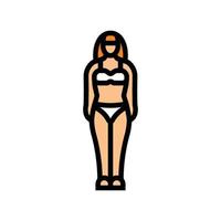 mesomorf vrouw lichaam type kleur icoon vector illustratie