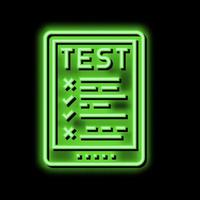 online test neon gloed icoon illustratie vector