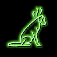gestraft hond neon gloed icoon illustratie vector