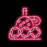 wiel en ballen lotto neon gloed icoon illustratie vector